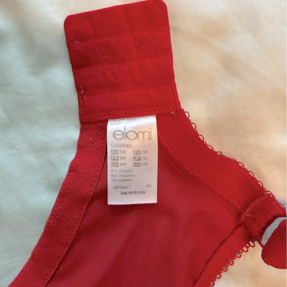 Elomi Morgan Bra in Haute Red Size 34K (UK 34H) - Picture 5 of 5